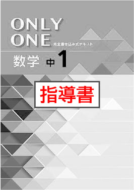 指導書　ONLY ONE（オンリーワン）　数学　中１